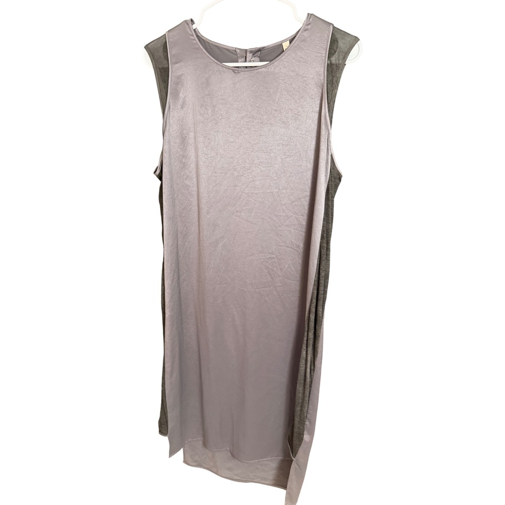 J Brand Granite Grey Contrast Shift Dress Size L MSRP $395
